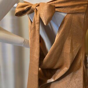 Deep Gold Satin Feel Strapless FOREVER 21 Minidress sz M